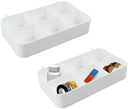 Chris.W 2pack Pegboard 6-слот-ленти за чување на плочки за складирање со отпадоци со отстранливи делители, држач за мали предмети- компатибилен