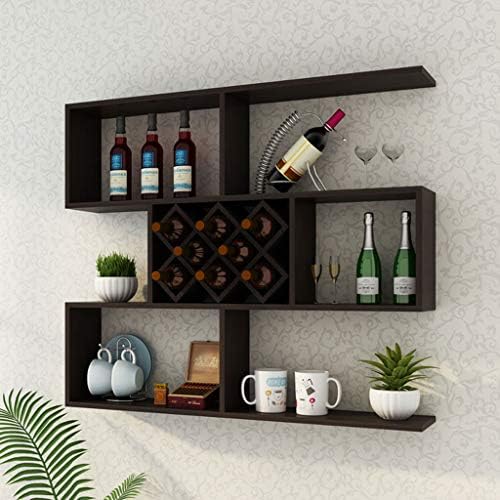 ПИБМ вино држач дрвени чаши држач за лепки што висат кујнски бар за складирање на кујнски бар J1031, црна, 120*15 см
