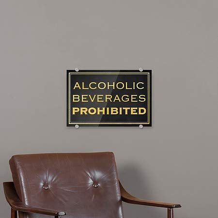 CGSignLab | „Алкохолни пијалоци забрането -класно злато“ Премиум акрилен знак | 18 x12