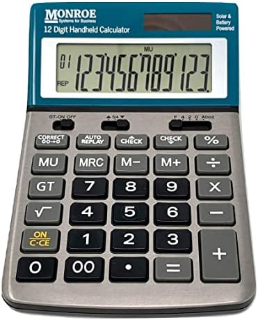 Монро рачен 12-цифрен калкулатор без хартија со проверка и правилна функционалност