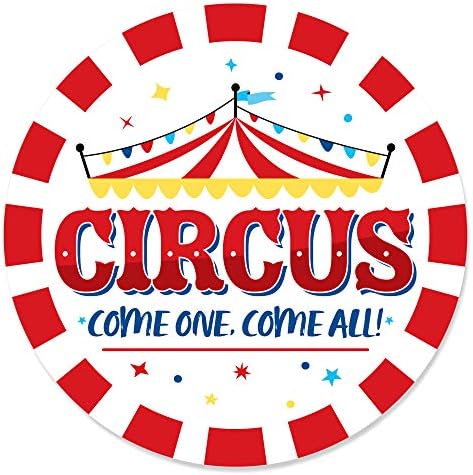 Голема Точка На Среќа Карневал-Чекор Право До Циркус-Карневал Тематските Етикети Круг Налепници - 24 Брои