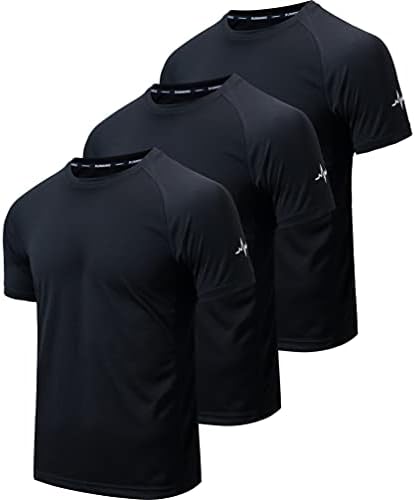 Wanniu машки 3 пакувања кошули за тренингот суво вклопуваат атлетски салата за маички за мажи со кратки ракави од влага за