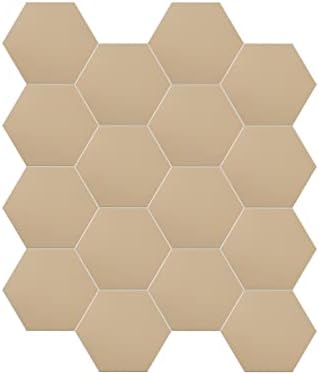 Авант декор | 30 плочки | Камен композитна шестоаголна цврста боја | Кора и лепено кујнски плочки за грб | Залепете на wallидни плочки | Лесна