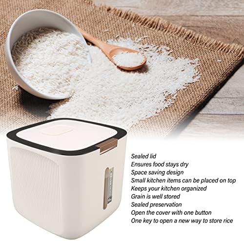 Контејнер за складирање на ориз 22.0lb Капацитет одделение PP задебелена запечатено жито за складирање барел со мерна чаша и брашно од капаче,