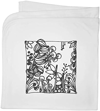Azeeda 'квадратна апстрактна градина' памучно бебе ќебе/шал