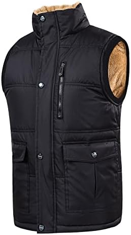 ADSSDQ Зимски пуфер елек за мажи, плус големина убава јакна од пафер, гејнти резервоари пролетен парк патент вклопуваат јакна од пуфер
