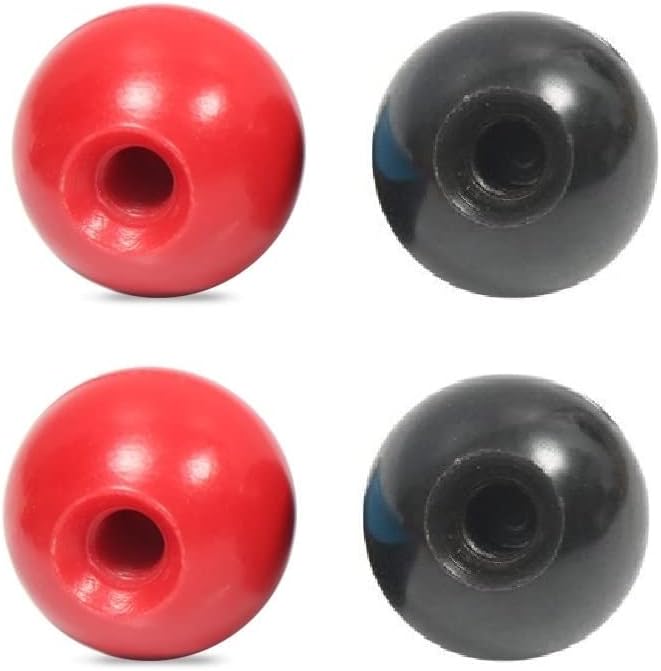 20 парчиња црна црвена црвена бакелитска топка рачка копче M6 M8 M10 M12 M16 без вметнете ја копчето за топка на топката во форма на глава,