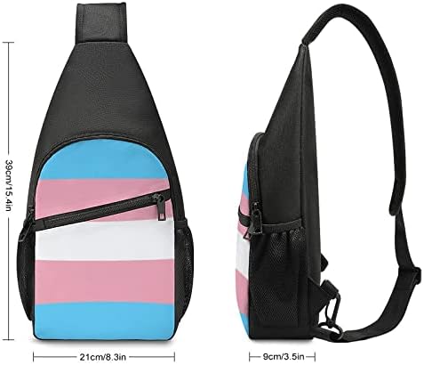Трансродово Знаме На Гордоста Мала Торба За Прашка Вкрстено Рамо Ранец Торба За Гради Патување Пешачење Дневен Пакет За Мажи Жени