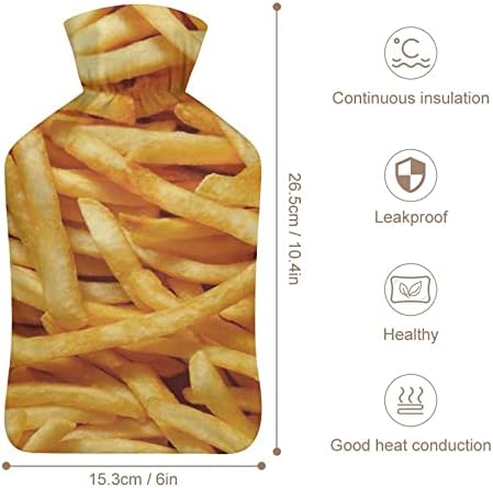 Француски помфрит шише со топла вода со мека кадифен покрив топла гумена вода торба за вбризгување 1000 мл
