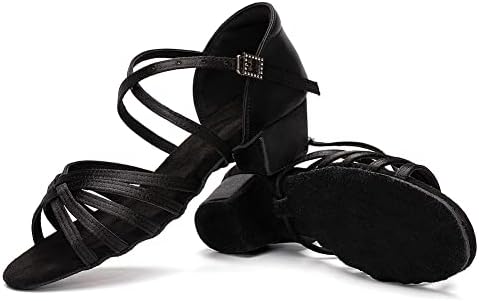 Латински танцувачки чевли на Hroyl Girl Девојки деца со ниска потпетица Салса Танго Пратице Продукција Бала за танцување чевли за танцување,