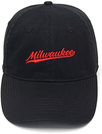 Машки бејзбол капачиња Милвоки Сити - ВИ извезена тато капа измиена памучна капа