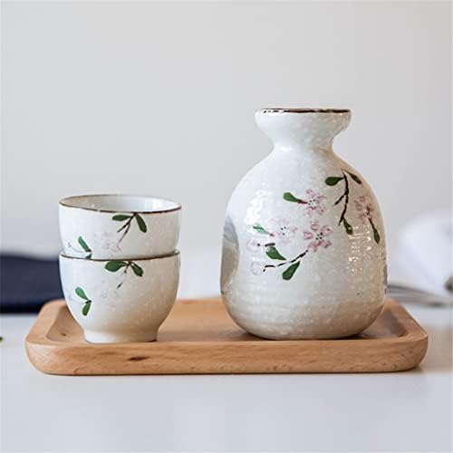 Zhuhw Вино сет јапонски раб постави керамички флагонски сад за вино со сет за чаши за пиење