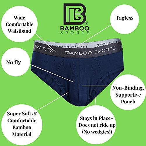 Bamboo Sports Mens No Fly Bamboo Bamboo Burpley Chipts- Супер меко и удобно вклопување