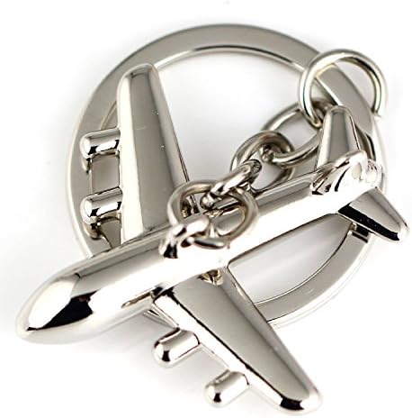 Maycom® Моден полиран сребрен авион модел на авион метал клуч за клучеви на клуч за клучеви за клучеви за клучеви