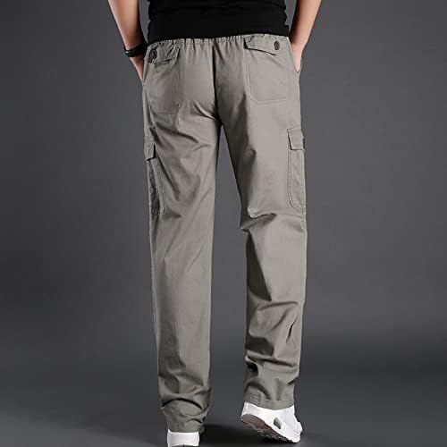 Менс мода обичен лабав памук плус големина џеб чипка на панталони машка панталони за двојки