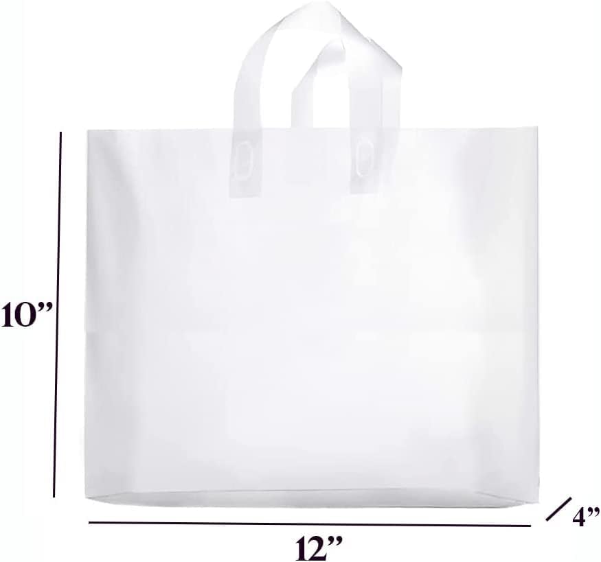 Матирани Пластични Кеси за Подароци 50 ПАКУВАЊА 12x10 x4 Проѕирни Матирани Пластични Кеси За Мал Бизнис Со Рачки Со Меки Јамки За Подароци Торби