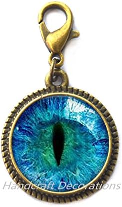 HandcraftDecorations Blue Cats Eye Zipper Повлечете - затворач за јастог на очите - Подароци за накит за накит за жени ， рачно