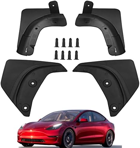 Baung Tesla Model y Mud Flaps, без дупчење потребни за прскање на стражари за прскање, сите временски ажурирани плочки од калта од