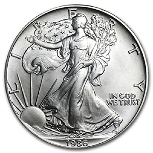 1986 година Американски сребрен орел .999 фино сребрен долар не го опколи нане со нашиот сертификат за автентичност