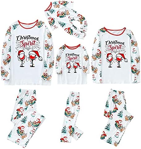 XBKPLO Божиќни пижами Сето вратот врвови PJS Постави Пантшом Божиќна семејство што одговара на пижами семејство новороденче зимска облека