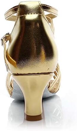 Women'sенски цврста боја мода румба валцерска сала со високи потпетици вкрстена лента тока латинска салса чевли за танцување сандали