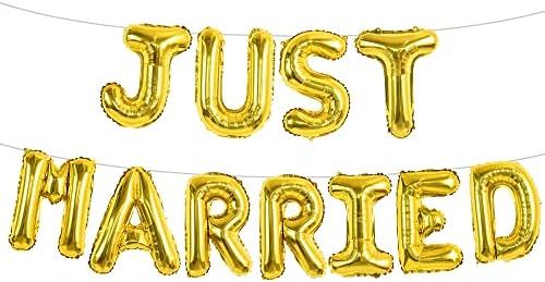 Тонифни Само Оженети Балони со Писма-16-инчни Златни Балони Од Свадбена Фолија За Годишнина Од Моминска Забава Двојка Мила Забава