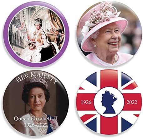 Сет На Комеморативни Копчиња На кралицата Елизабета ВТОРА-Сет Од Четири Прекрасни Копчиња За Да Го Прослават Нејзиното Височество Кралицата
