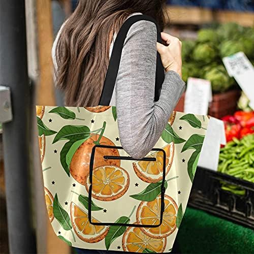 Портокали парчиња преклопување на рамото торба за повторно употребена торба за намирници со тешка школа торба торба за купување торба за
