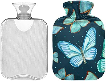 Шишиња со топла вода со покривка Прекрасна торба за топла вода од пеперутка за олеснување на болката, грчеви во период, торба со топла