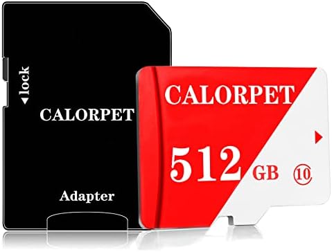TF Картичка 512GB, Мемориска Картичка Со Адаптер За Картички, Брзина На Читање до 80 MB/s, Брзина На Пишување до 40 MB/s, Tf Картичка За Паметен Телефон/Камера/Таблет/Надзор/Дро