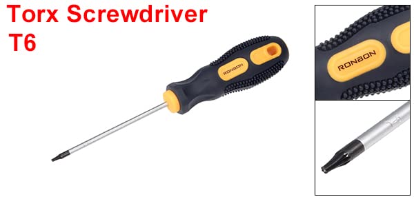 Torx Screwdriver, T6 безбедносен возач на магнетна starвезда со 3 CR-V вратило и црна жолта рачка