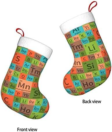 Аугенски Божиќни чорапи Периодични елементи на табелата со двострана камин што виси чорапи