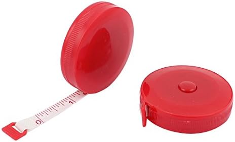 Aexit 60 1.5 M Алатки &засилувач; Дома Подобрување Пластични Круг Случај Шиење Кројач Повлече Двострана Лента Владетел Мерење Алатка Лента Мерки Црвена 2 парчиња