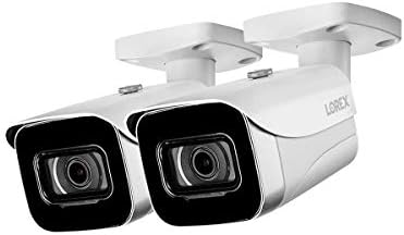 Lorex E841CA-E Внатрешен/Надворешен 4K Ултра HD Безбедност IP Куршум Камера, 2,8 mm, 130ft Ноќно Гледање, Боја Ноќно Гледање, Бело