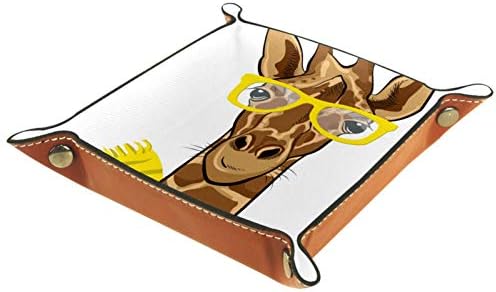 Lyetny Цртан Филм Смешни Жирафа Со Очила Шамија Организатор Фиока Кутија За Складирање Кревет Caddy Десктоп Послужавник Промена