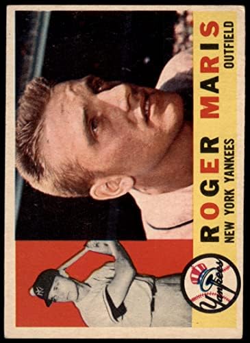 1960 година Топс Редовна бејзбол картичка377 Роџер Марис од Yorkујорк Јанкис одделение добро