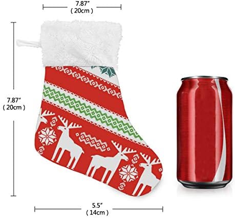 Алаза Божиќни чорапи одмори Среќен Божиќ Среќен елк Класик Персонализирани мали декорации за порибување за семејни сезонски празници за забави