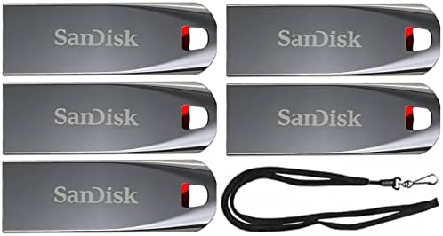 Sandisk 16 GB Cruzer Force USB 2.0 Flash Drive SDCZ71-016G пакет со GORAM Black Lanyard