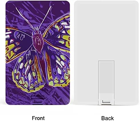 Апстрактна Уметност Пеперутка КРЕДИТНА Банкарска Картичка УСБ Флеш Дискови Пренослив Мемориски Стик Клуч За Складирање Диск 32ГР