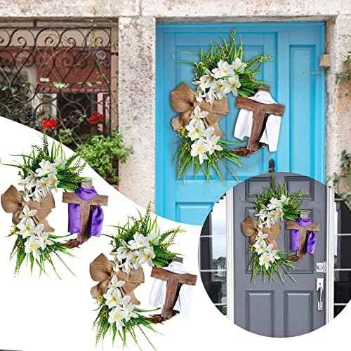 Сончоглед леопард венец Велигденски венец врата виси декорација букет венец за декор од влезна врата симулација растенија цветни