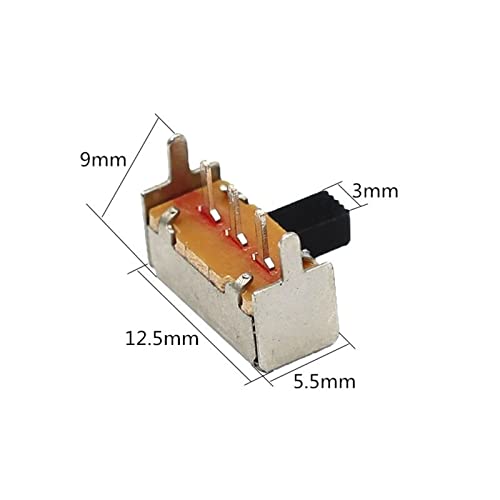 1000PCS SK-12F14G4 2 Позиција 1P2T PCB панел Агол Хоризонтален прекинувач за напојување на напојувањето на слајдот