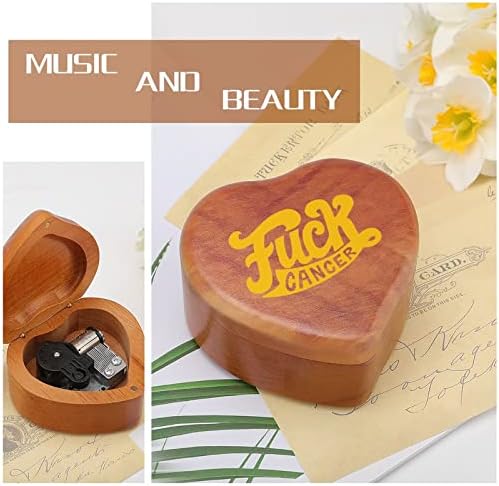 Ебам карцином дрвена музичка кутија срцева форма на музичка кутија гроздобер дрвена кутија за подарок