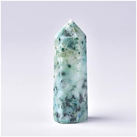 Binnanfang AC216 1PC Природна кристална точка fynchenite камен заздравување Обелиск Реседа кварц зелен украс за домашен декор ваен, реики енергетски