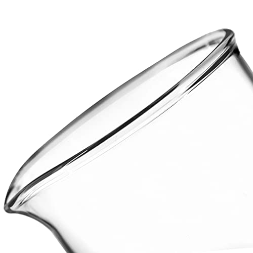 Чаша, 25мл-Ниска Форма со Излив-Бела, 5мл Дипломирање - Боросиликат 3.3 Стакло-Еиско Лаборатории