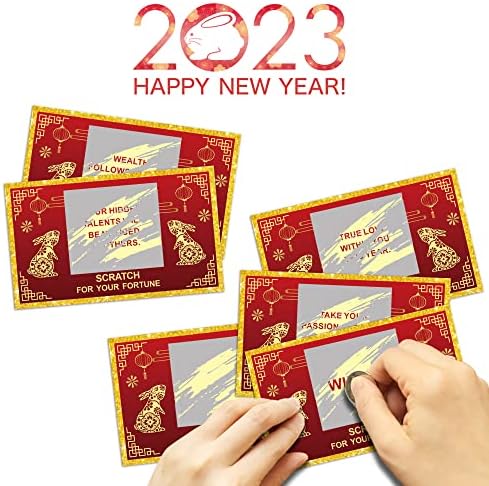 2023 Кинеска новогодишна гребење картички, картички за игри на Fortune, Година на забавата на зајакот за кинеско новогодишно семејство,