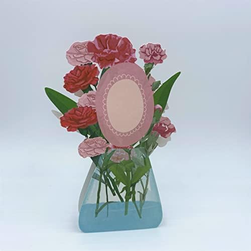 TestBrands 3D Pop Up Carnation Clonge Bouquet Colling картичка за loversубителите на цвеќе | Роденден, loveубов, благодарам