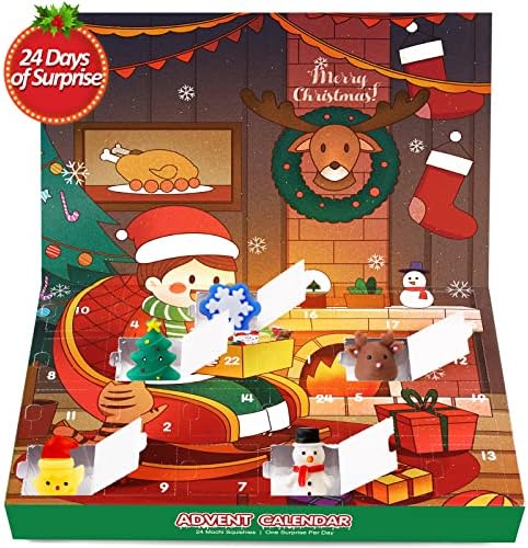 Божиќен Календар За Доаѓање 2022 Календари За Одбројување Играчки ЗА Деца Лудило Божиќни Мочи Крцкави Играчки 24 парчиња Различни