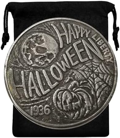 Кореатна копија 1936 година во У.С. Хобо монета - Ноќта на вештерките од тиква и бик сребрена реплика Морган долар сувенир монета предизвик