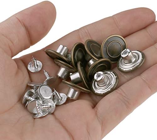 Компчиња за замена на алвиви замена метални копчиња за замена на копчињата за замена со занитки за јакни фармерки тешки ткаенини темно сива едно_
