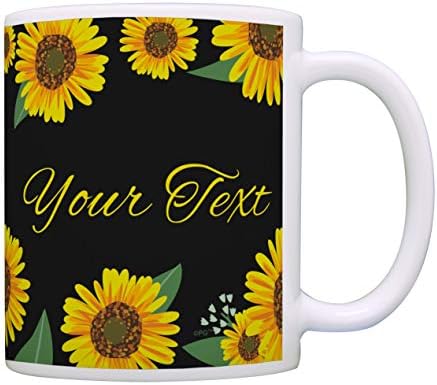 Персонализирани Подароци Жолта Цветна Кригла Вашиот Текст Прилагодена Шолја За Кафе 11оз Керамичка Шолја За Кафе Чај